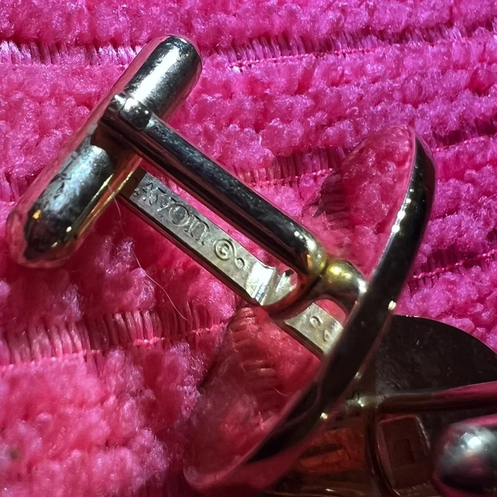Oval Gold Tone Vintage AVON Cuff Links